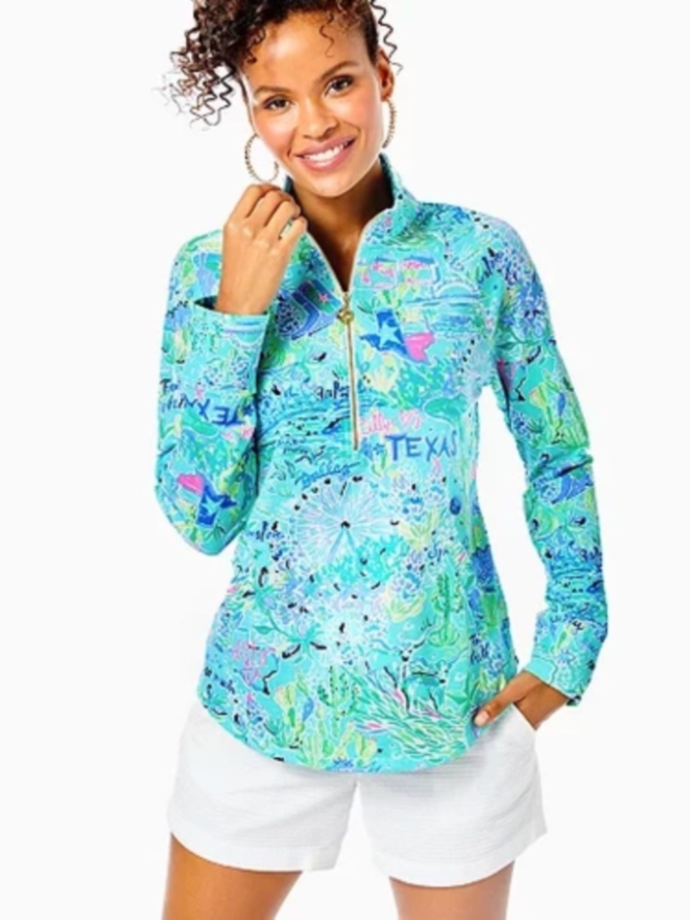 Lilly Pulitzer Loves Texas Skipper Pullover UPF 50 Sz M